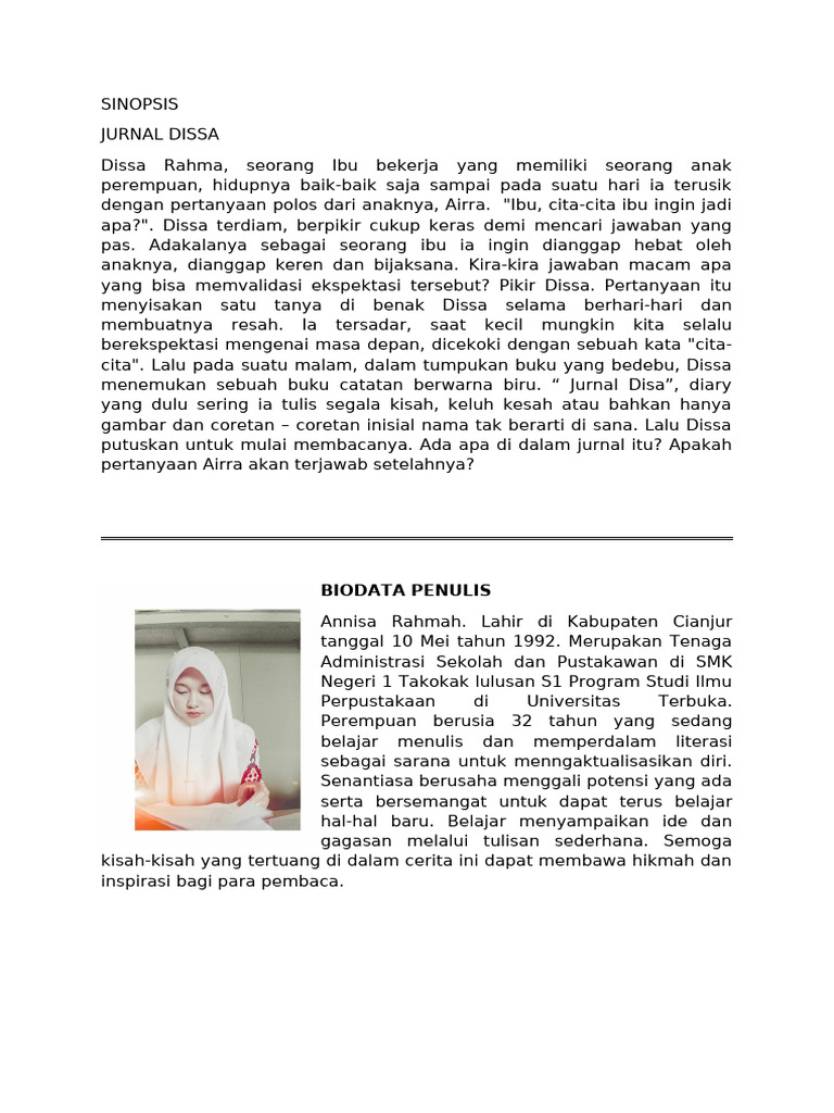 Cita-Cita Ibu dan Jurnal Dissa | PDF