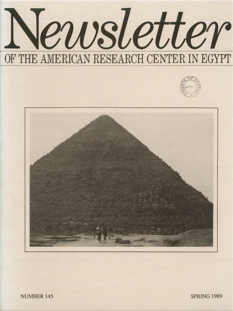 ARCE Newsletter Spring 1989 Highlights | PDF | Egyptian Pyramids ...