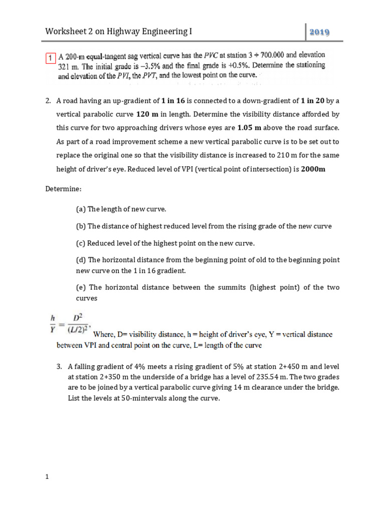 Vertical Curve Calculations in Highway Design | PDF