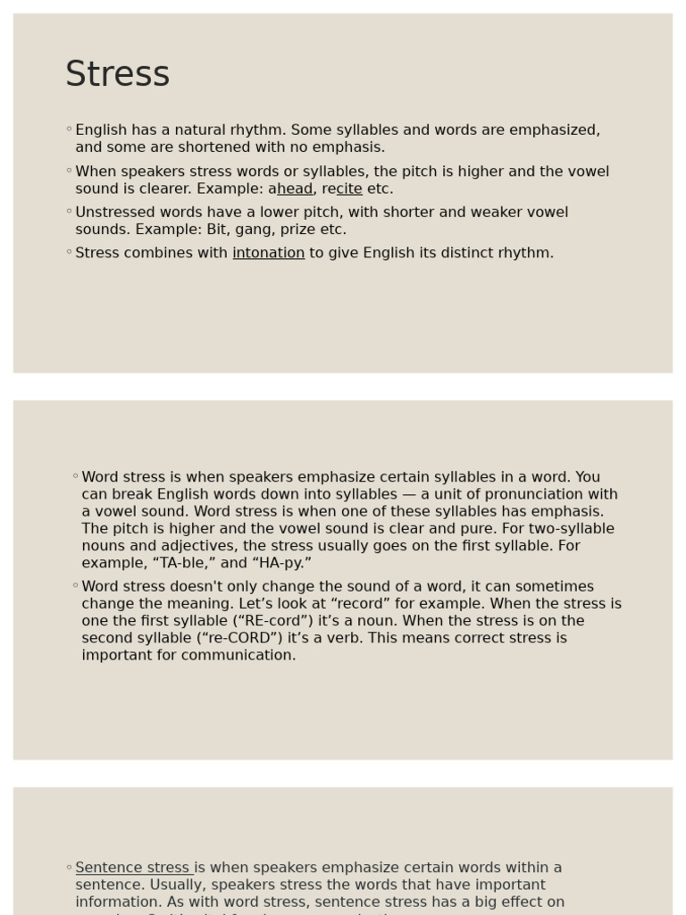 Understanding English Stress and Intonation | PDF | Stress (Linguistics ...