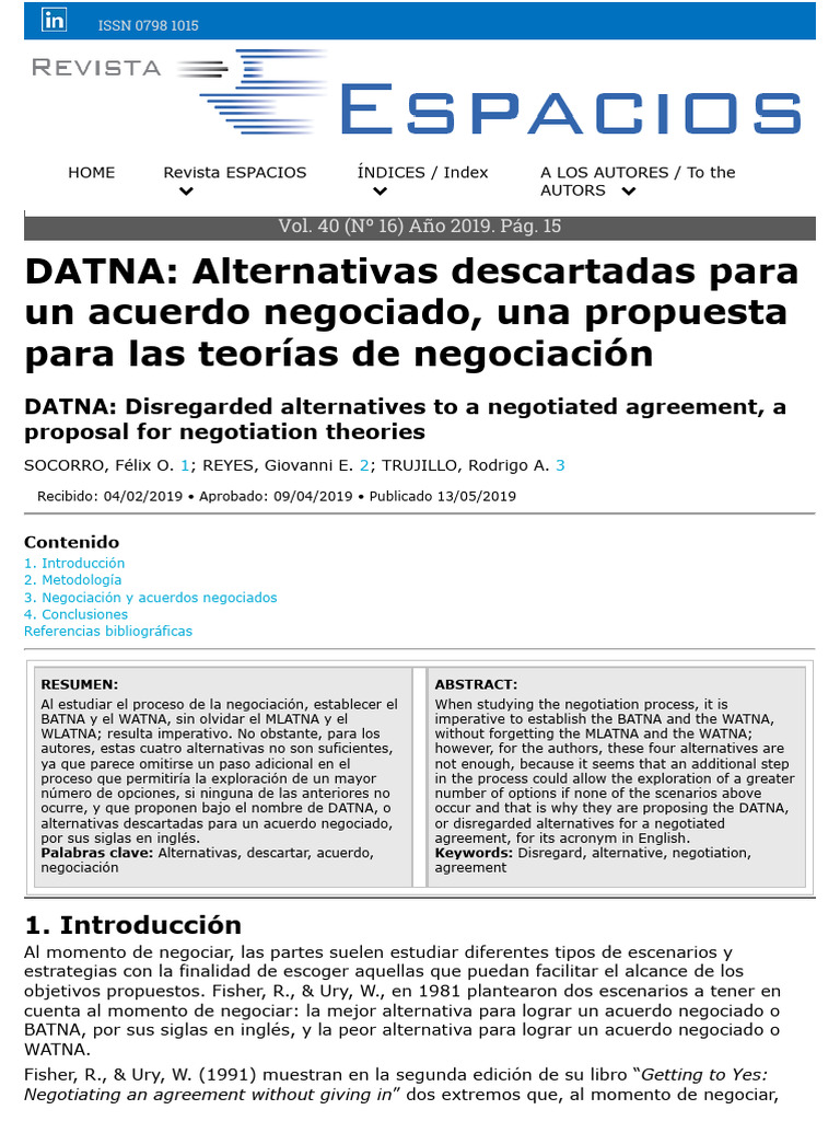 M2 - Neg - LO1 DATNA Alternativas Descartadas para Un Acuerdo Negociado ...