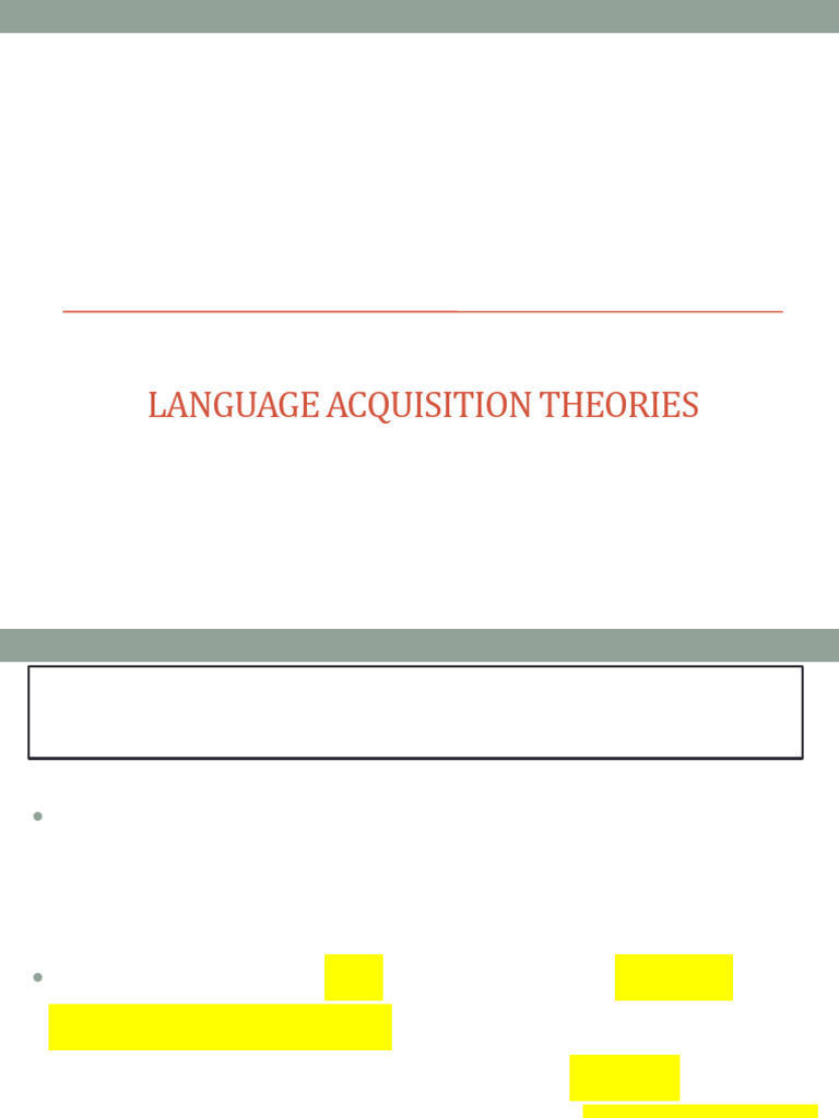 Language Acquisition Theories Explained | PDF | Language Acquisition ...