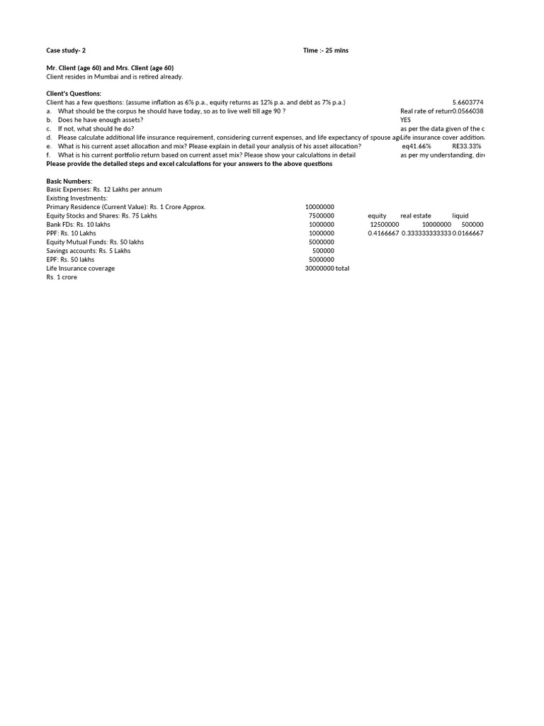 2.case - Study - Mr. & Mrs. Client | PDF