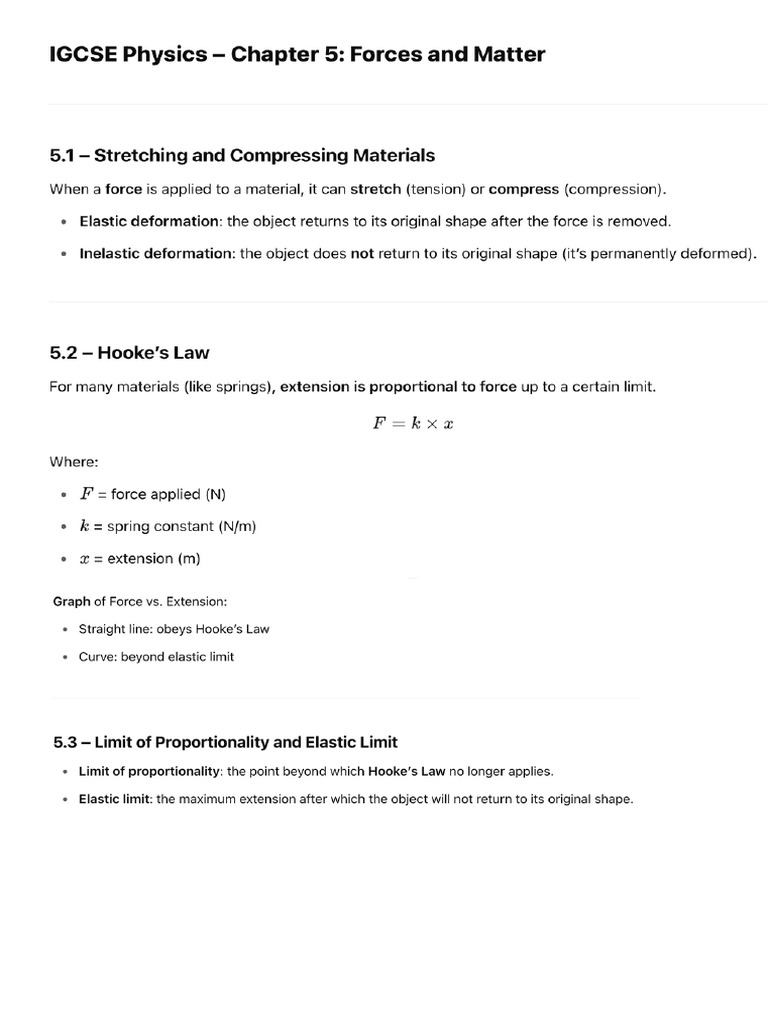 Chapter 5 Forces and Matter | PDF
