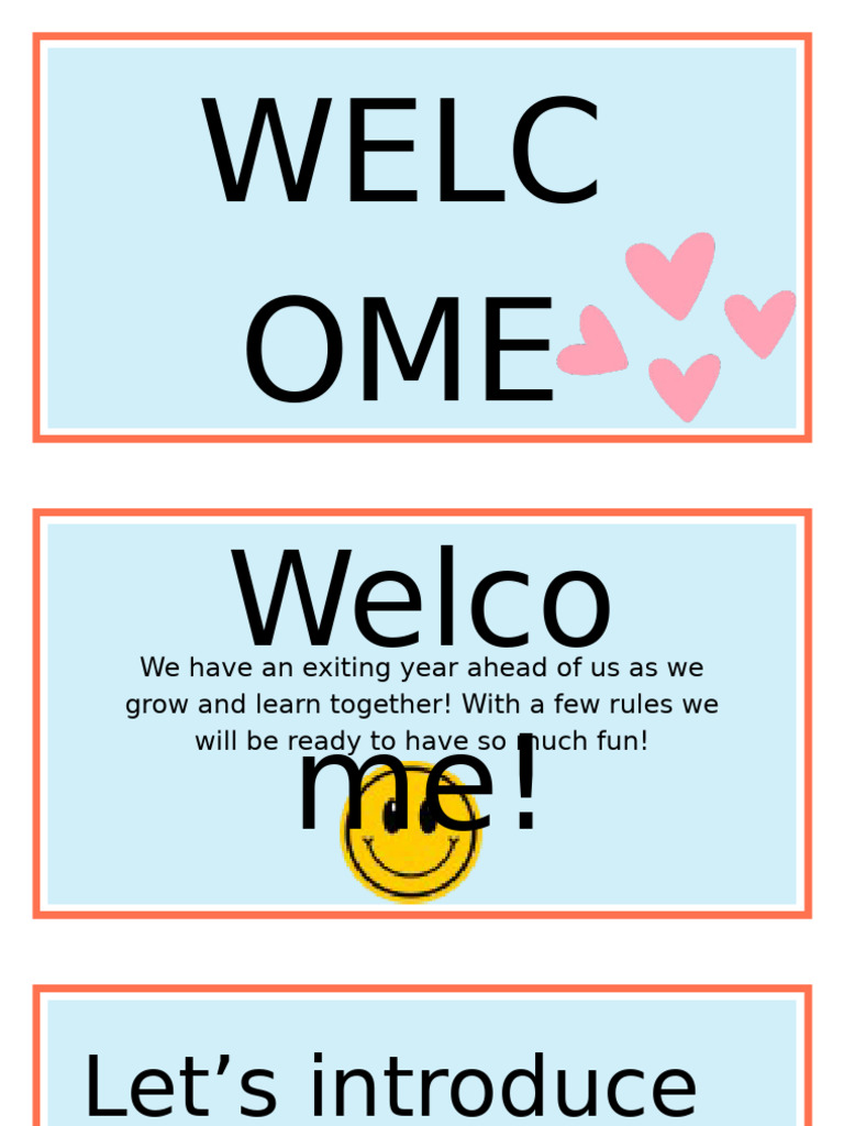 Welcome 1 | PDF