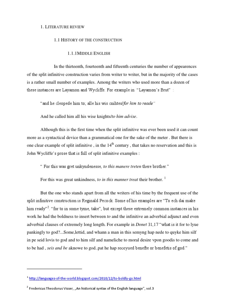 History of Split Infinitives | PDF | Semantics | Morphology
