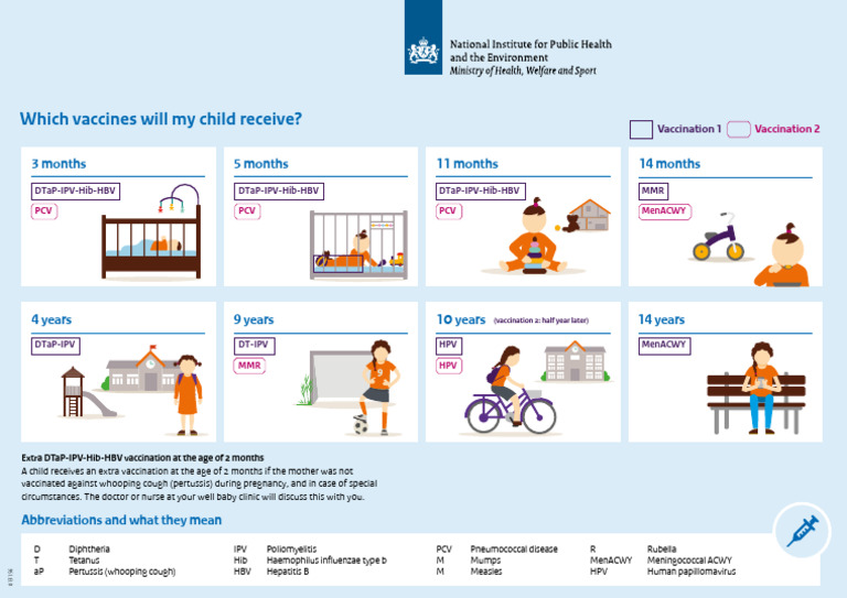 Rivm 013156 Schema RVP Engels TG Pdfa | PDF | Vaccines | Vaccination
