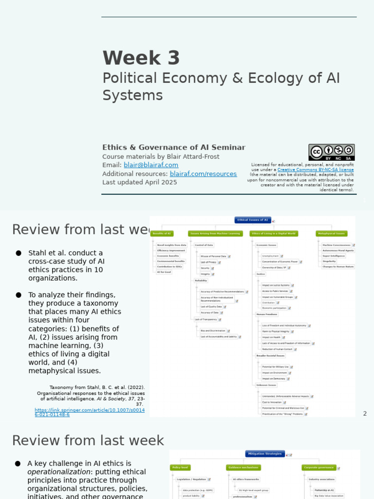 Ethics & Governance of AI Seminar - Class 3 - Political Economy ...