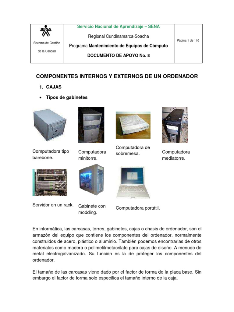 1 Componentes Internos y Externos de Un Or | PDF | Unidad Central de ...