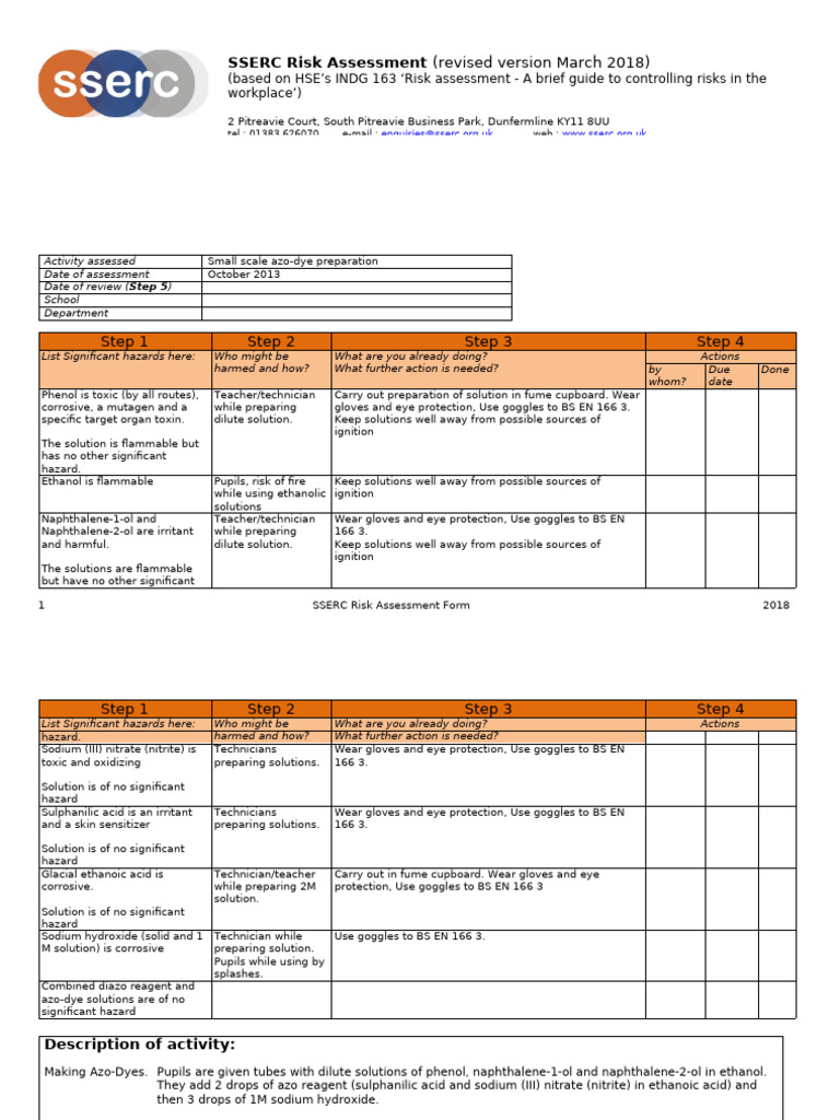 Azo Dyes Risk Assessment | PDF | Nitrate | Chemical Substances