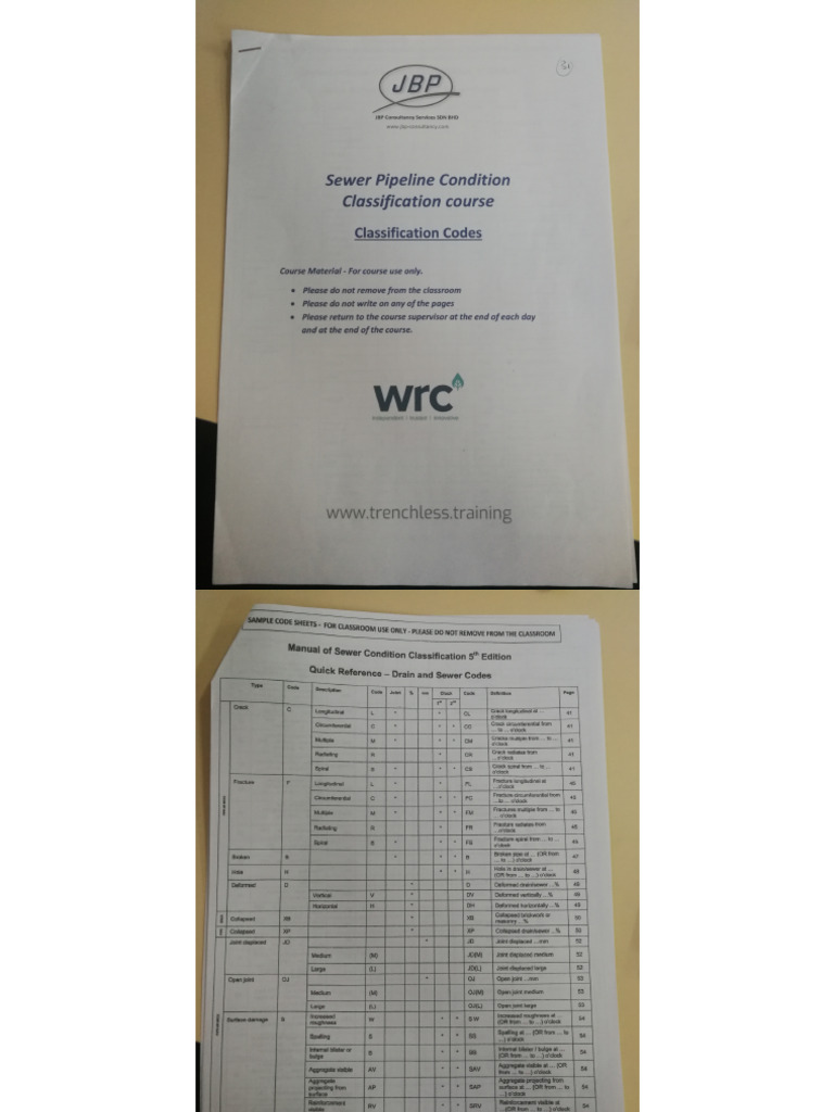 Sewer Pipeline Condition Classification Course | PDF