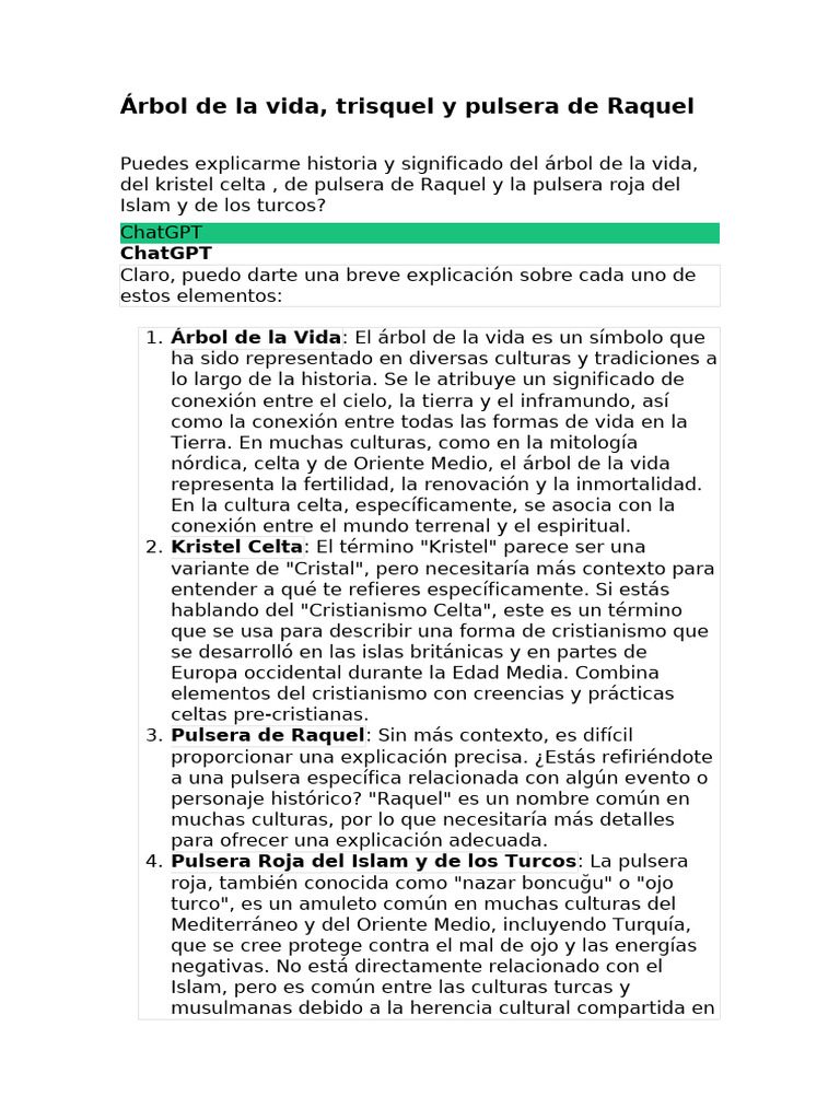Árbol de La Vida, Trisquel y Pulsera de Raquel | PDF | Celtas | Árbol ...