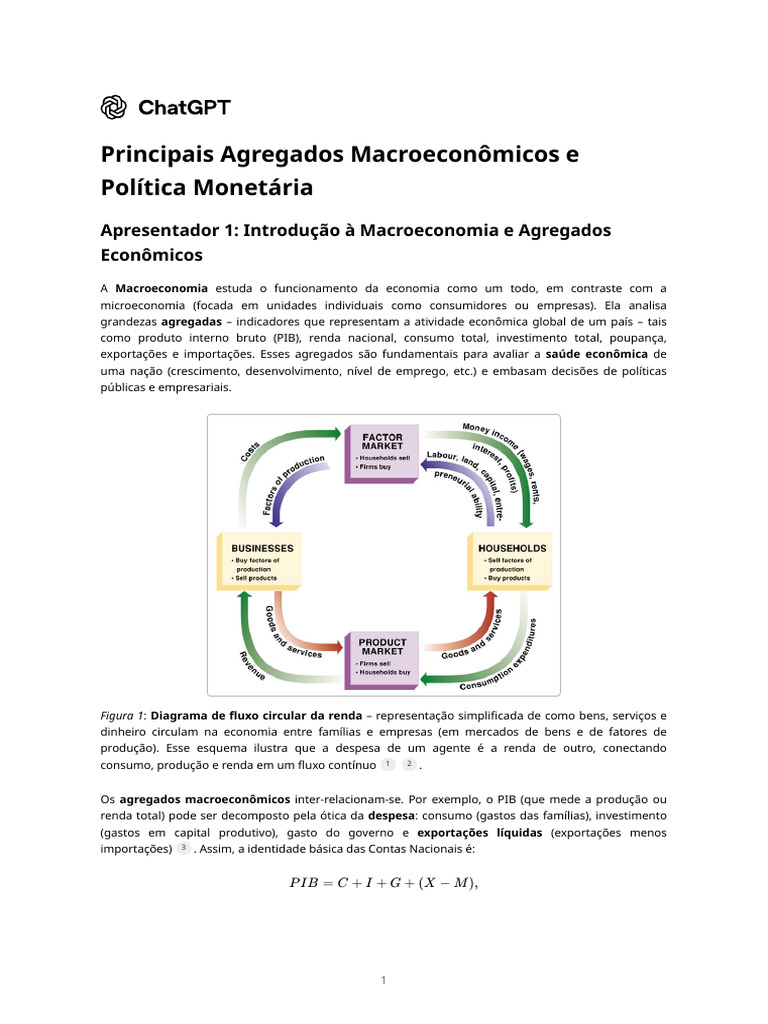 Agregados Macroeconômicos e PIB | PDF | Produto interno bruto | Inflação