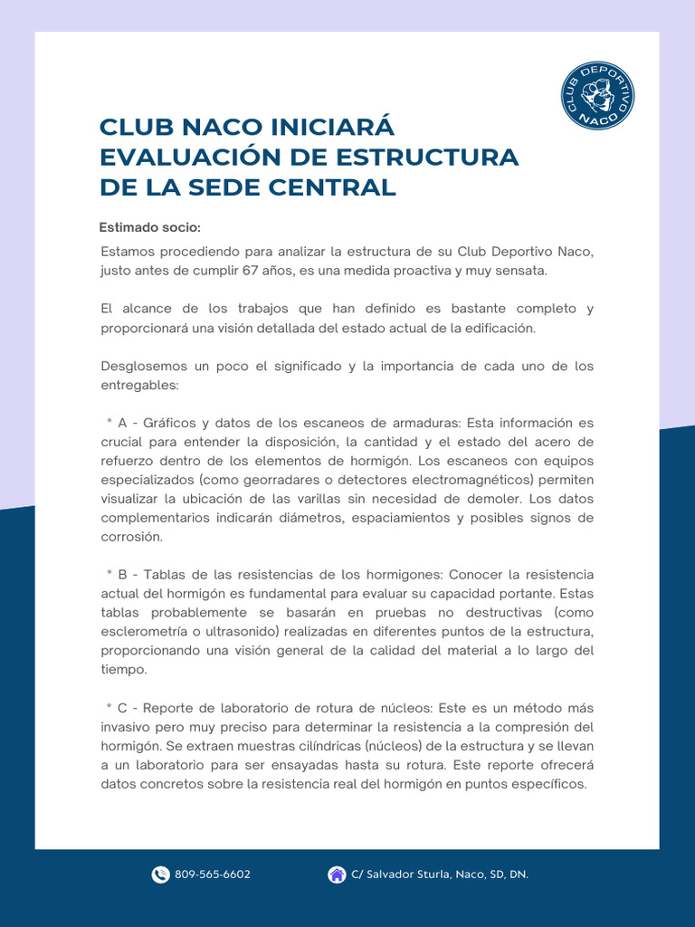 Correo Club Naco | PDF | Hormigón | Acero