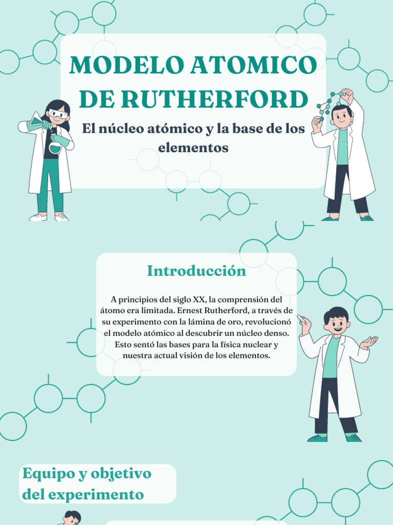Modelo Atómico de Rutherford: Núcleo y Electrones | PDF | Núcleo ...