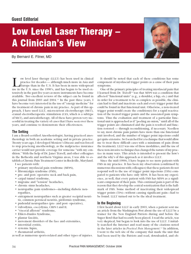 Low Level Laser Therapy - AClinician's View | PDF | Myofascial Trigger ...