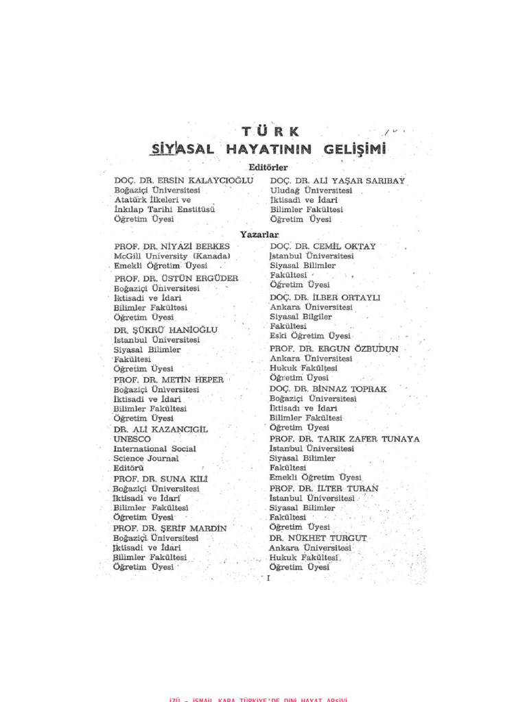 Osmanlı Devletinde Laiklik Hareketleri İlber Ortaylı | PDF
