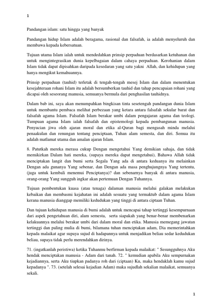Pandangan Hidup Islam Adalah Agama