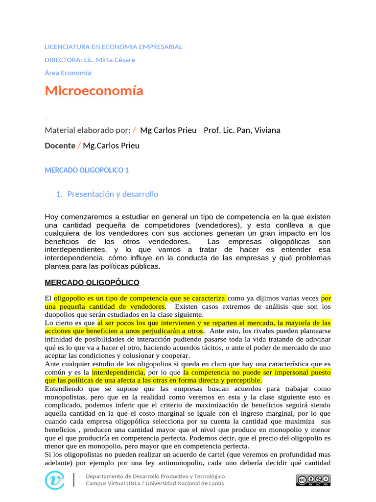 Oligopolio y formación de carteles | PDF | Oligopolio | Monopolio