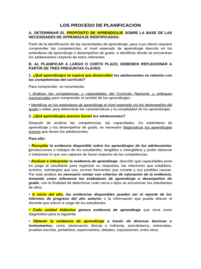 Planificación de Aprendizaje Efectiva | PDF | Aprendizaje | Plan de ...