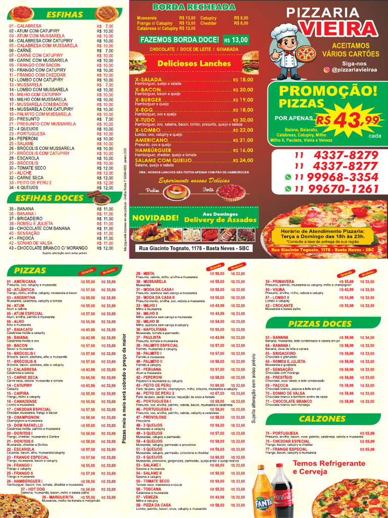 Vieira Cardápio | PDF