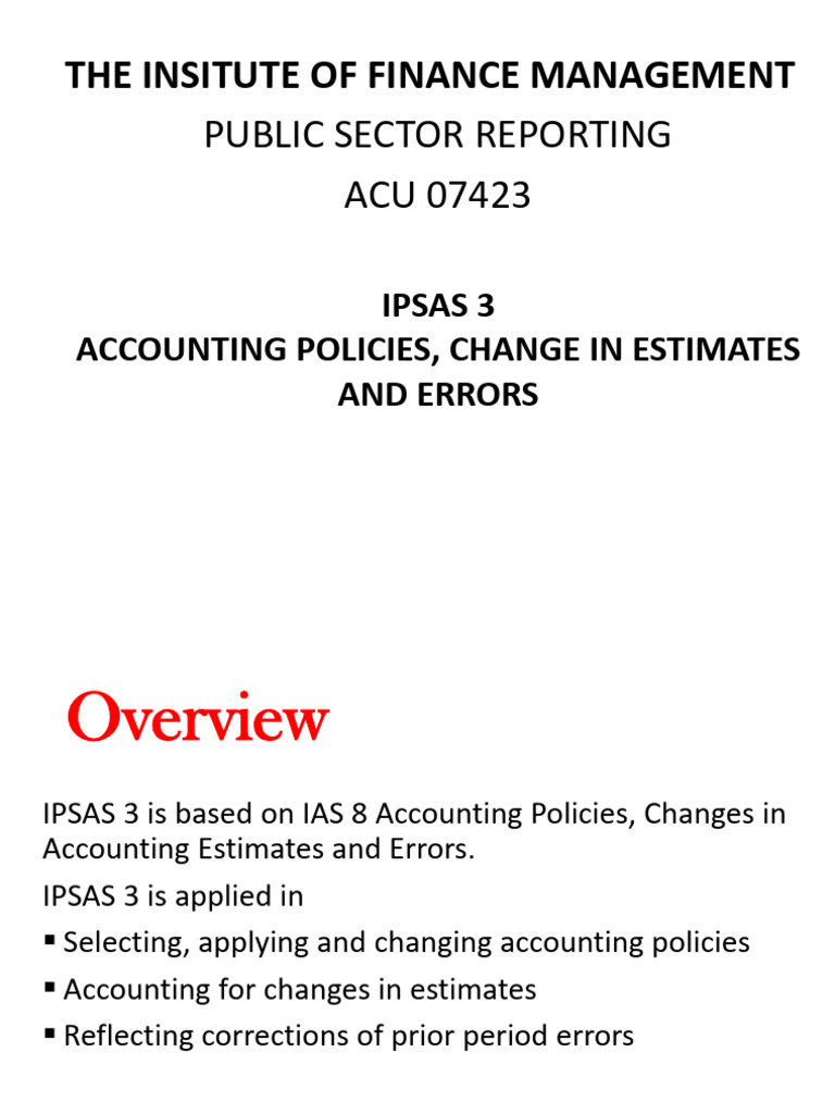 Retrospective Application of IPSAS 3 | PDF | Equity (Finance ...
