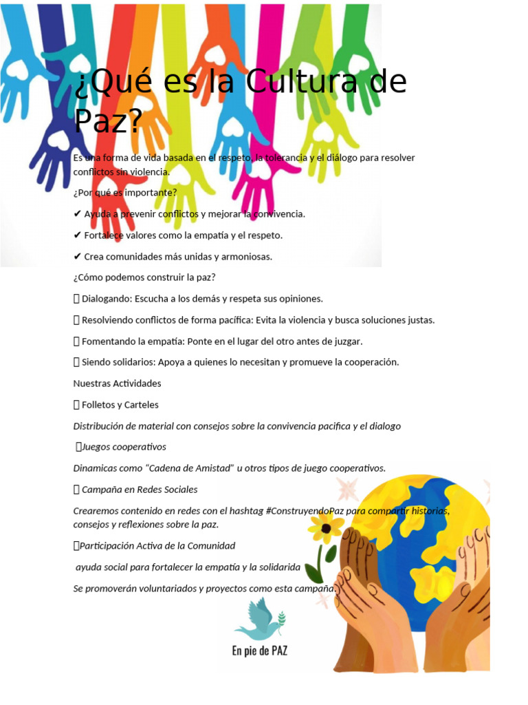 Construyendo una Cultura de Paz | PDF