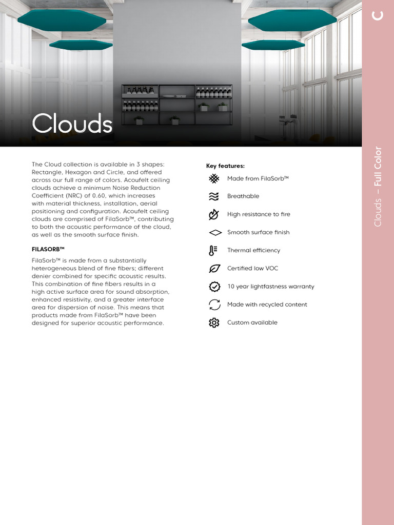 12mm Full Colour Ceiling Clouds Specification Sheet | PDF | Building ...