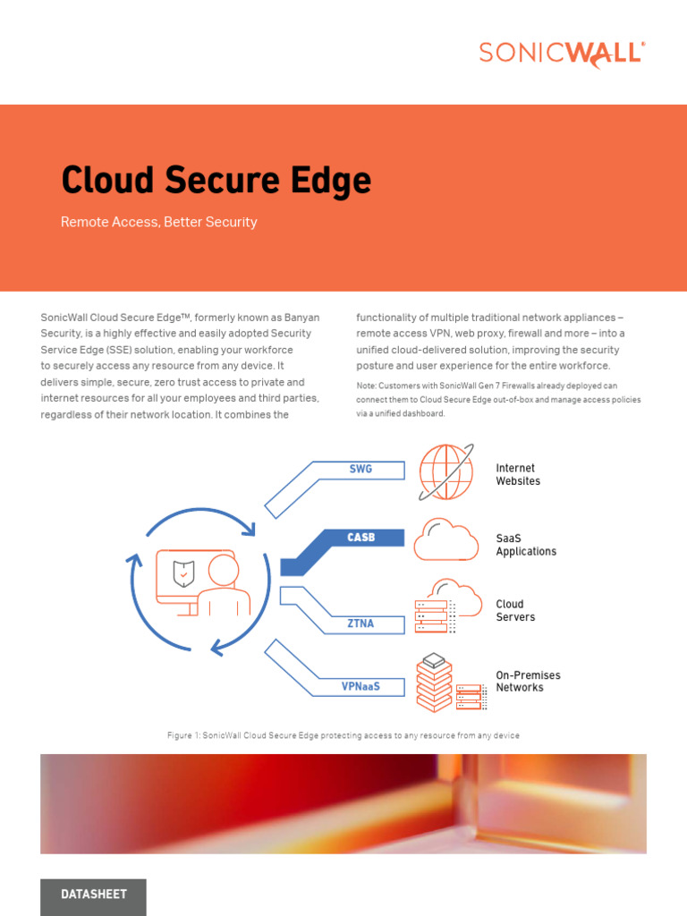 SonicWall Cloud Secure Edge Overview | PDF | Cloud Computing | Security