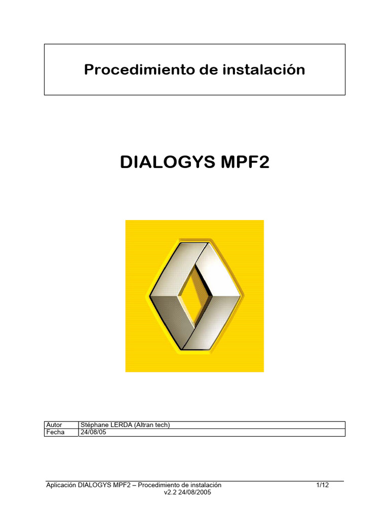 Instalación de DIALOGYS MPF2 Paso a Paso | PDF | Botón (Computación ...