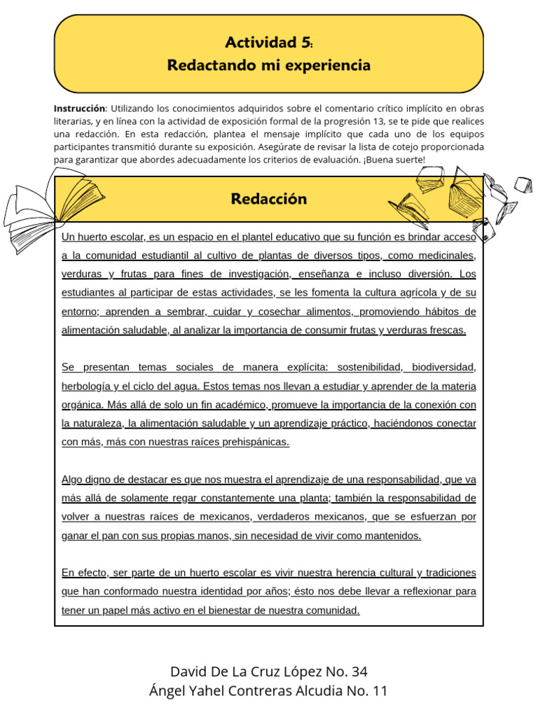 Actividad 5 Redactando Mi Experiencia - 20250526 - 053405 - 0000 | PDF