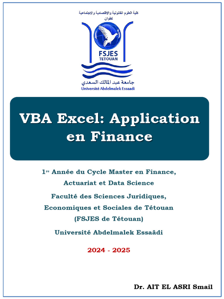Cours VBA Excel | PDF | Visual Basic for Applications | Microsoft Excel