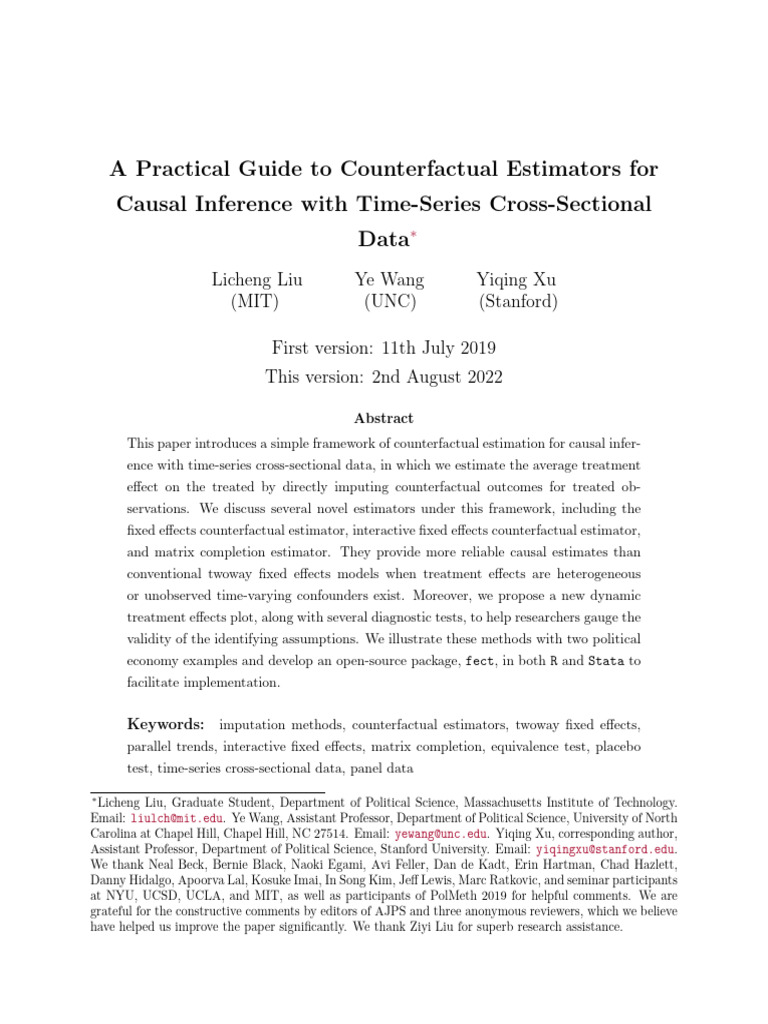 Counterfactual Estimators for Causal Inference | PDF | Confounding ...