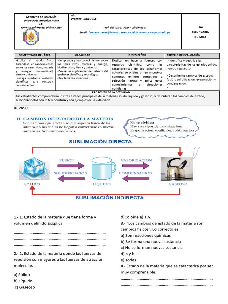 Estados de la Materia y Cambios Físicos | PDF | Condensación | Evaporación