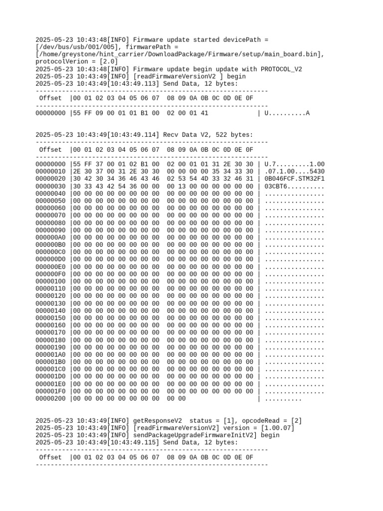 Firmware Update Log for Device V2 | PDF | Computing | Computer Architecture