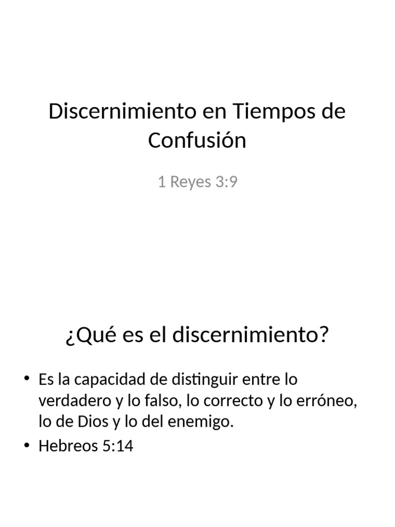 Discernimiento en Tiempos de Confusion | PDF