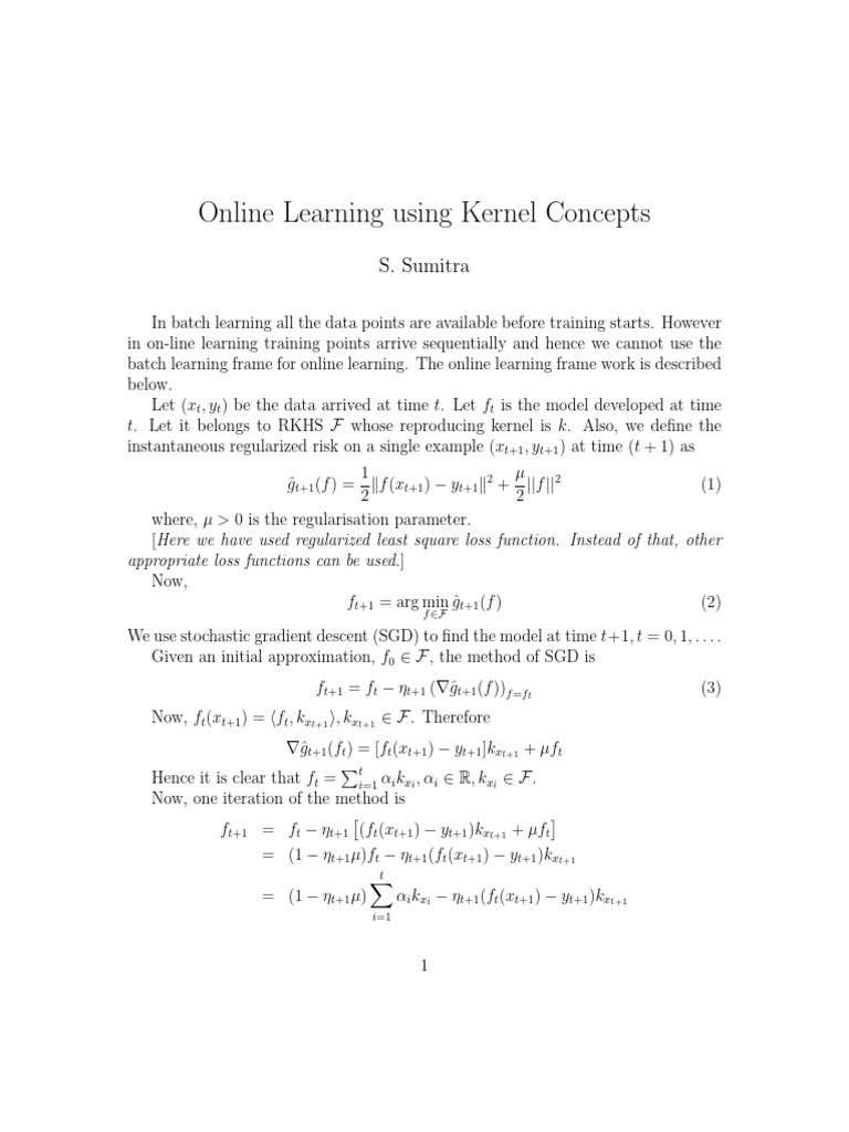 Online Learning with Kernel Methods | PDF | Computational Neuroscience ...