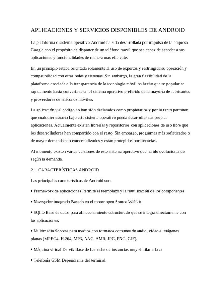 Aplicaciones y Servicios en Android | PDF | Android (sistema operativo ...
