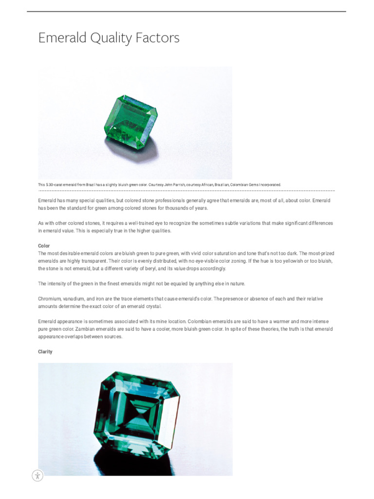 Understanding Emerald Quality Factors | PDF | Gemstone | Jewellery ...