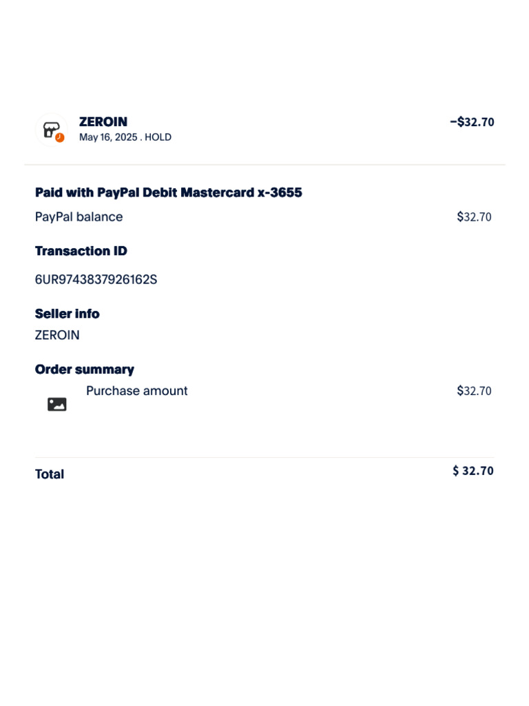 PayPal - Transaction Details | PDF