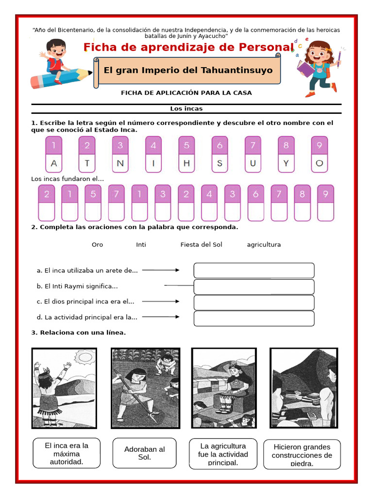 1° Ficha de Aprendizaje - Viernes 05 de Julio Del 2024 | PDF | Imperio ...