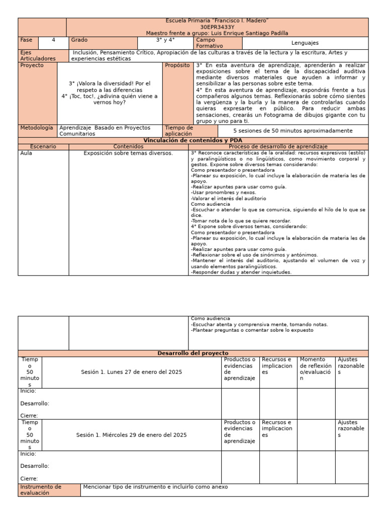 FORMATO DE PLANEACION 2025 Multi | PDF | Aprendizaje | Cognición