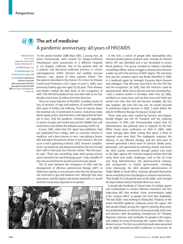 40 Anos Da Epidemia -Lancet | PDF | Hiv/Aids | Pandemic