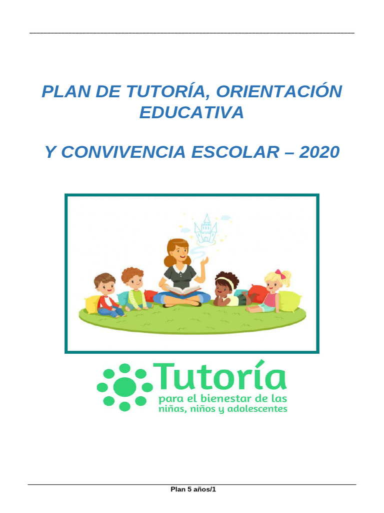 Plan de Tutoría y Convivencia Escolar 2021 | PDF | Escuelas | Enseñando