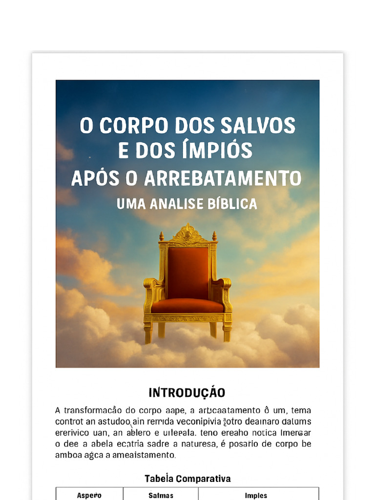 Estudo Biblico Corpo Glorificado e Impios | PDF