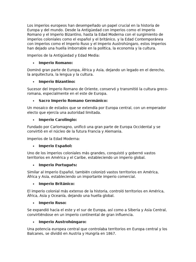 Imperios Europeos | PDF | Europa | imperio Romano