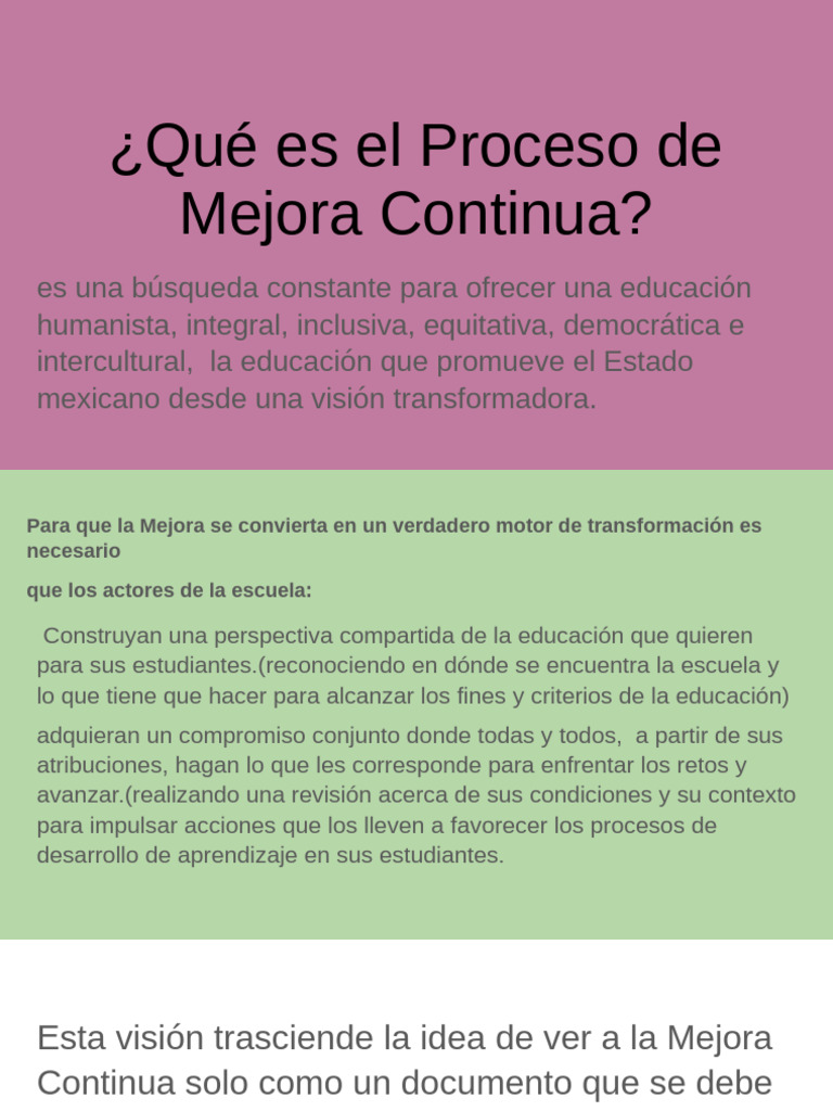 ¿Qué Es El Proceso de Mejora Continua | PDF | Escuelas | Aprendizaje