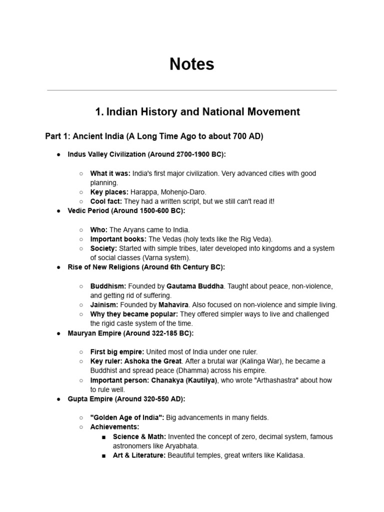 Overview of Indian History & National Movement | PDF | Indian ...