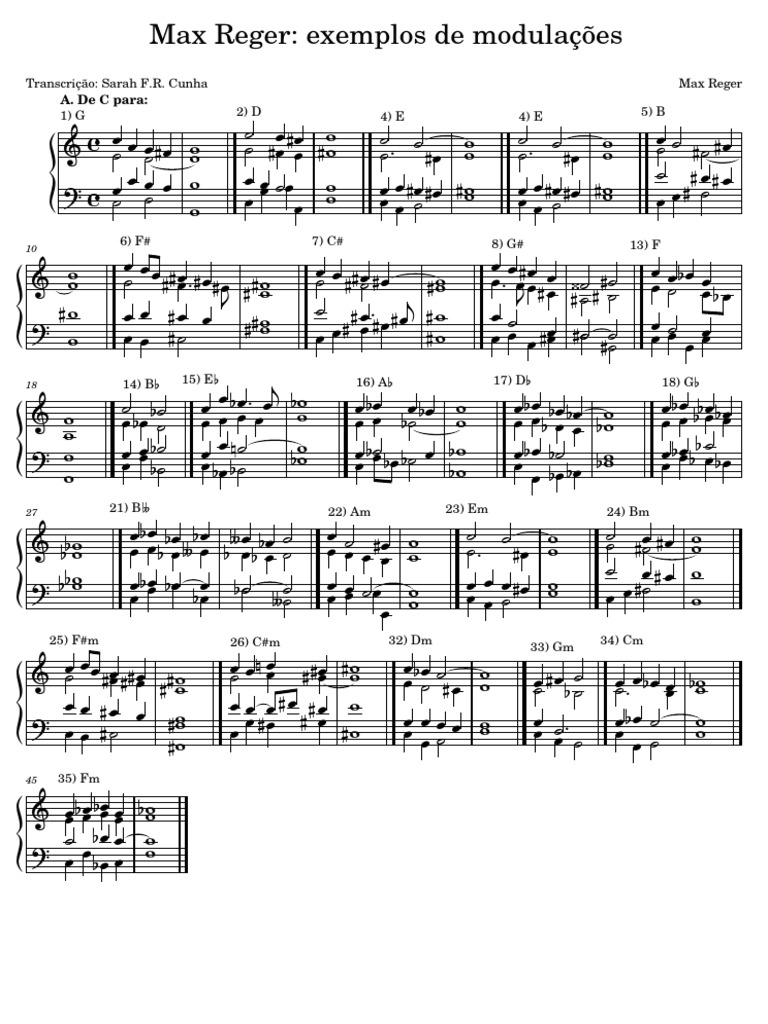 Max Reger's Modulation Examples | PDF