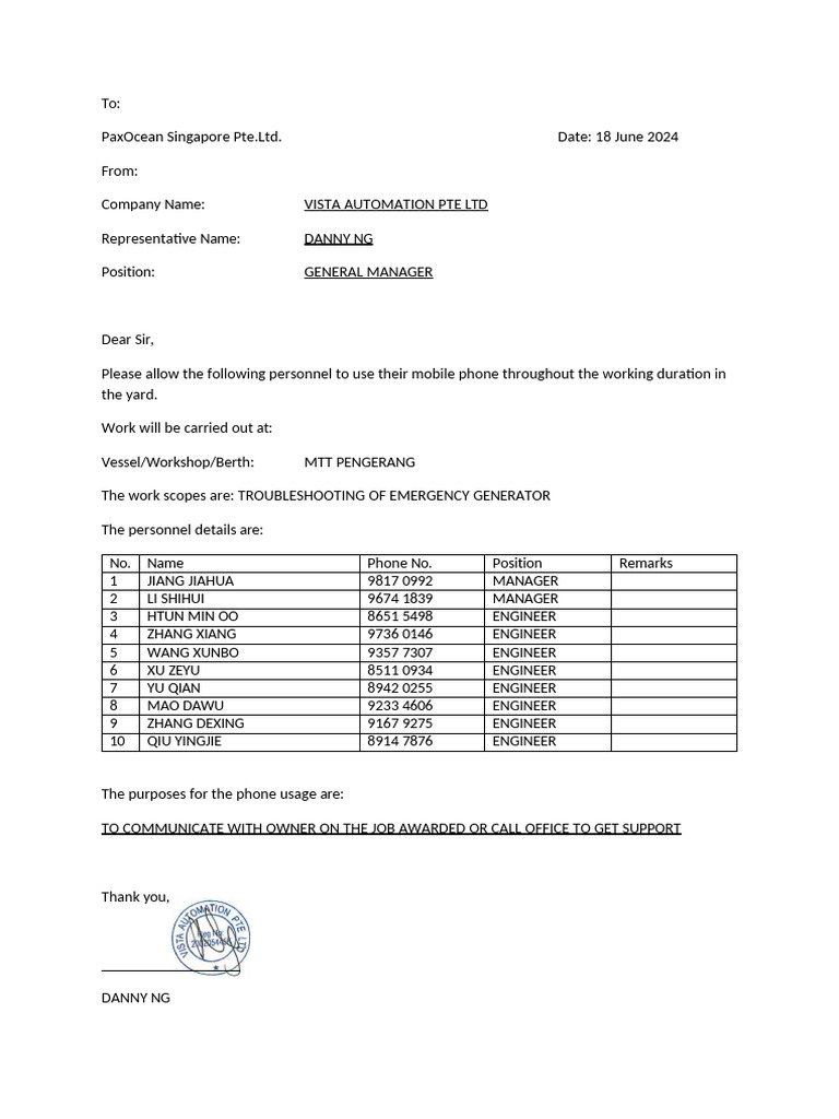 HP Letter & Risk Assessment Form | PDF